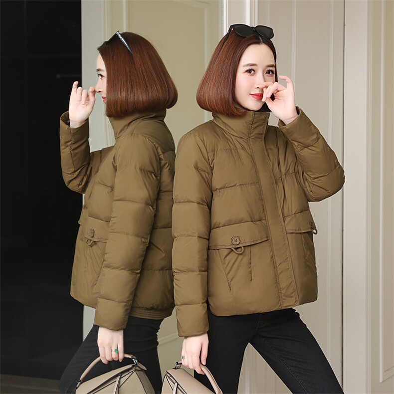 短款羽绒服小个子2023年新款冬装时尚立领加厚保暖面包服短外套,女装短外套,玛其路
