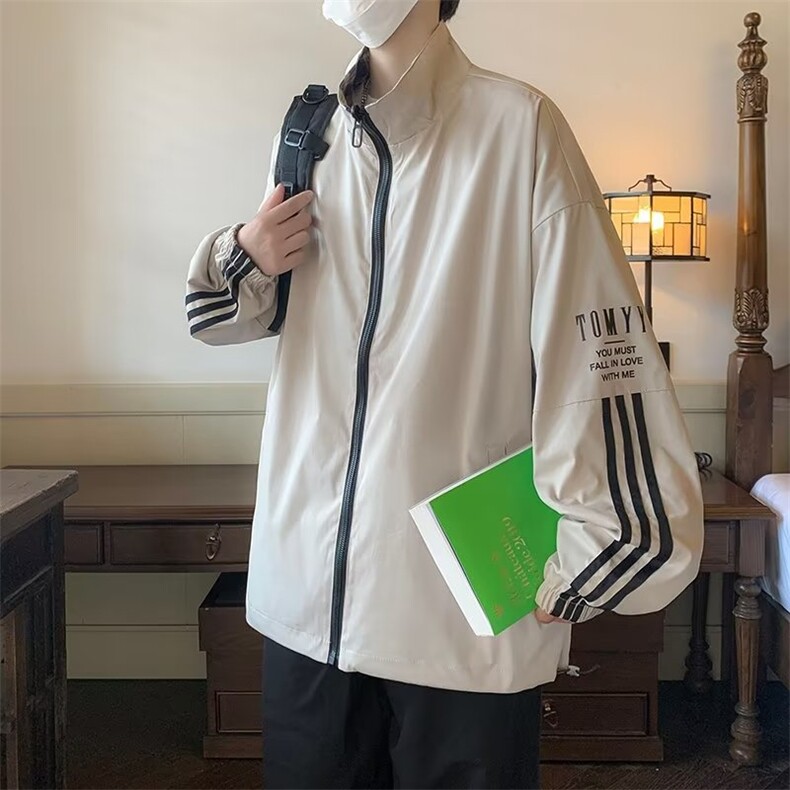 外套男士春秋季宽松百搭港风潮牌美式双面穿痞帅夹克J5048-P62,男装夹克,星座1008
