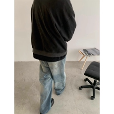 美式复古牛仔裤男女宽松阔腿cleanfit裤子潮牌XXN738，男装牛仔裤，星座208-5