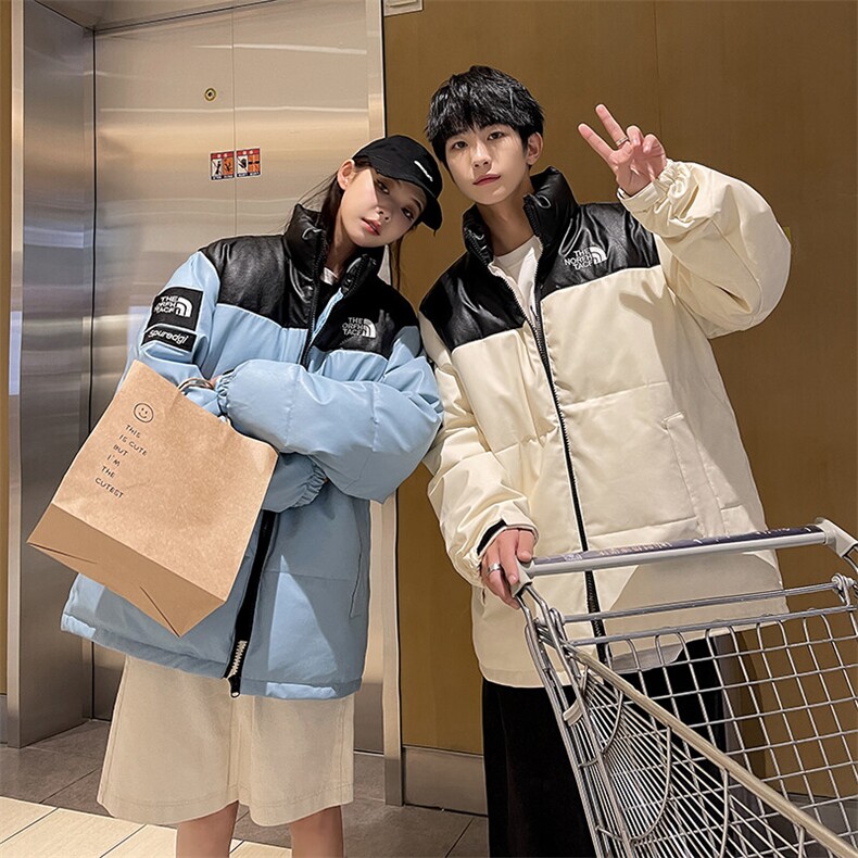 新款皮衣羽绒服加厚情侣港风宽松学生羽绒服A168-JNM05-TP75图片