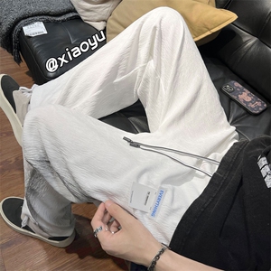 XZ616 新款夏季宽松百搭冰丝贴标休闲裤 TY371 P55控68图片