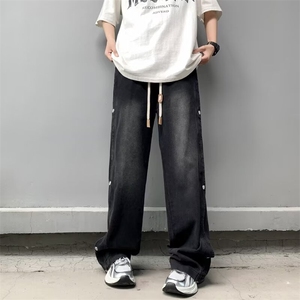 美式高街牛仔裤男士韩版潮流痞帅2024夏季新款ins长裤RK1734-P47图片