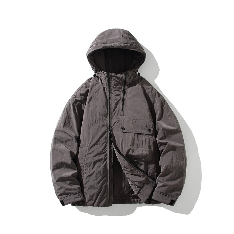 2025新款90白鸭绒工装大口袋连帽男羽绒服  8629-P340图片
