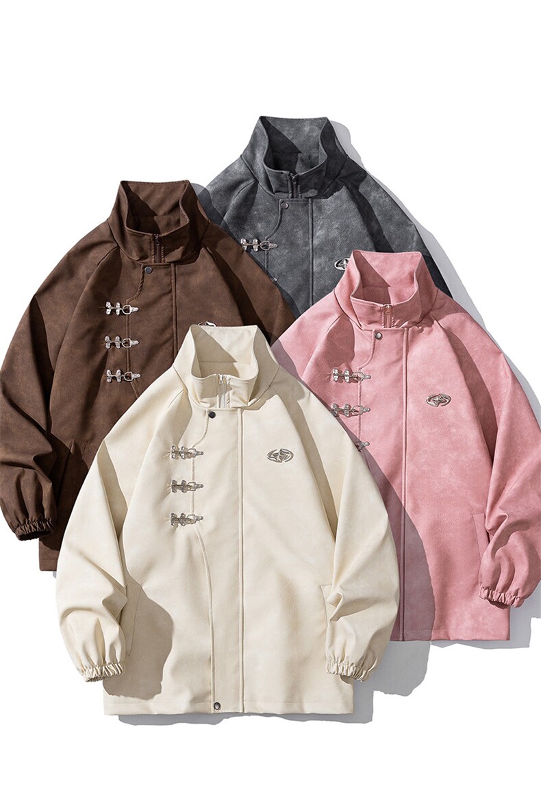 白底美式复古面料飞机扣可拆卸胸针大码M-5XL夹克男JK77768P105控,男装夹克,星座227-7