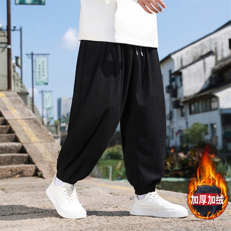 风冬季新款灯芯绒长裤子男束脚裤日系复古大码休闲裤K28-P45，男装休闲裤，星座225-1