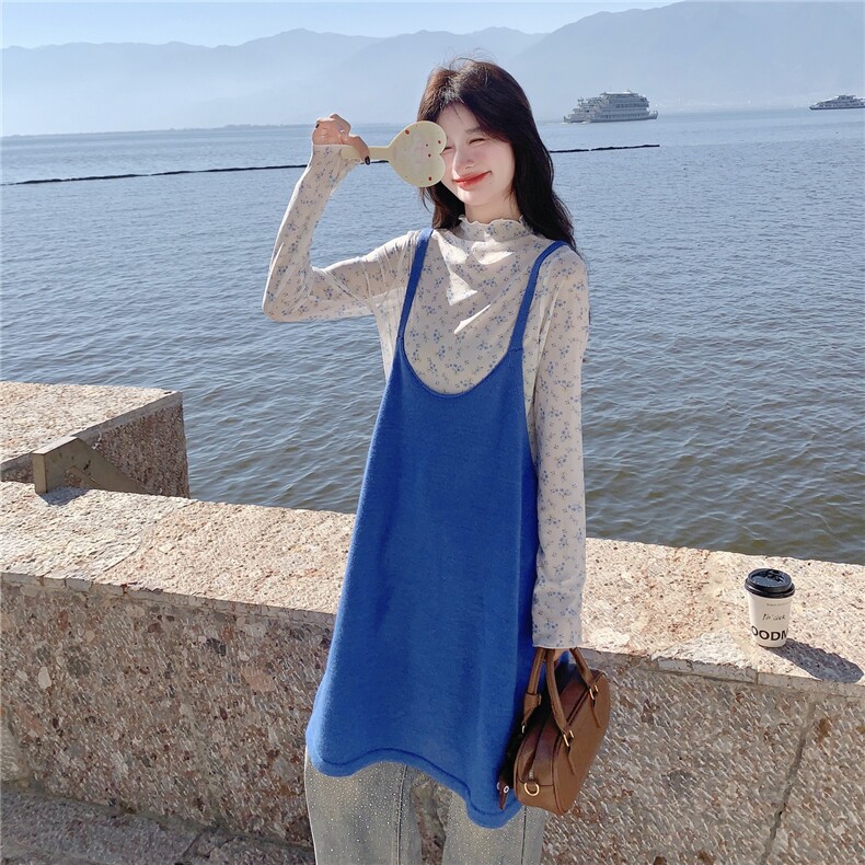 8601款小碎花蓝色两件套套装P120198,女装套装/套裙,2C262