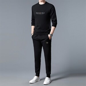 S3032-2钱塘2020-2春秋百搭薄款时尚休闲中青年男士卫衣套装P127,瑜伽裤怎么搭配好看图片