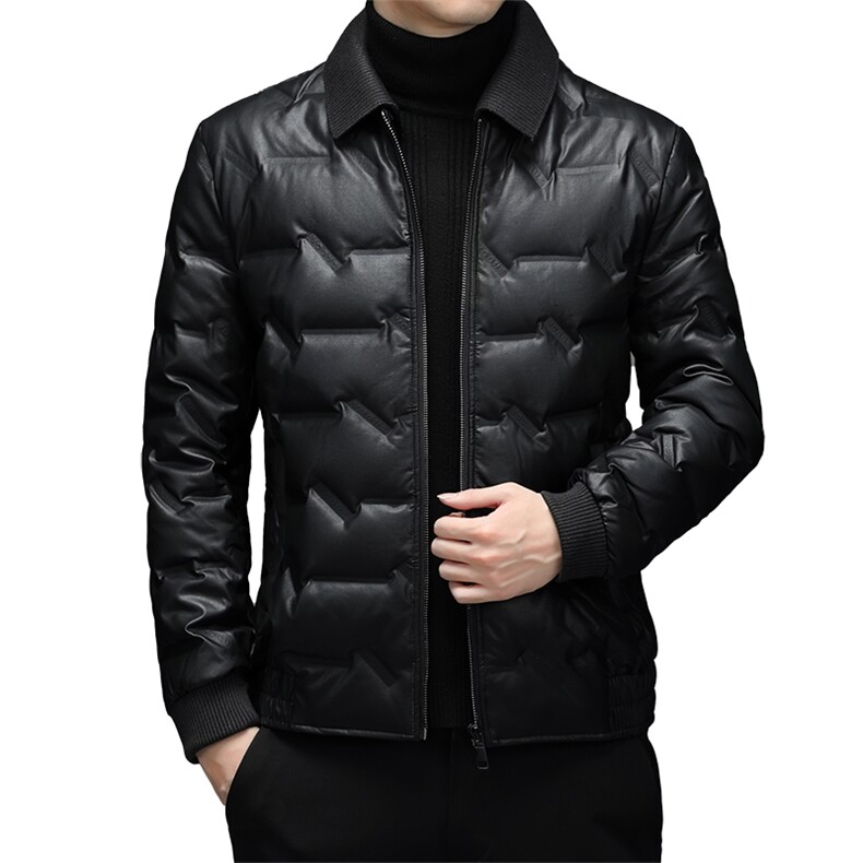 中年男翻领羽绒服男冬季爸爸冬装休闲款外套上衣YL8820102-P270图片