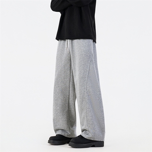 日系宽松阔腿直筒运动卫裤韩版休闲弯刀裤xz405-k2013-p50控69.9图片