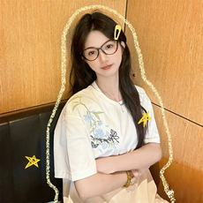 万针全刺绣解构设计260克重磅双纱纯棉高品质美式高街短袖T恤特35，男装T恤，电商A486