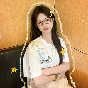 万针全刺绣解构设计260克重磅双纱纯棉高品质美式高街短袖T恤特35图片