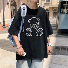 DX17174-P20 纯棉短袖t恤男大码半袖打底衫宽松体恤衫 港风图片