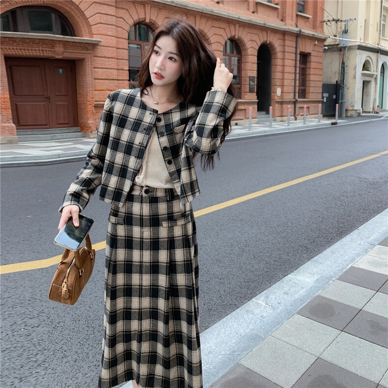 新品韩系格子套装两件套2C212-G176-P225-K328,女装套装/套裙,2C212