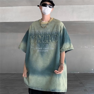 短袖t恤男款高级感夏季宽松美式复古潮牌潮流百搭衣服ST402-P49