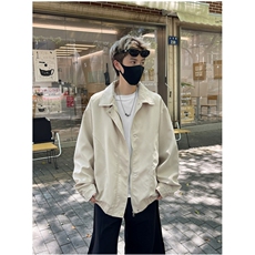 翻领工装夹克男生2025新款春秋季外套百搭宽松简约休闲JK0442-P60，男装夹克，星座308B-2
