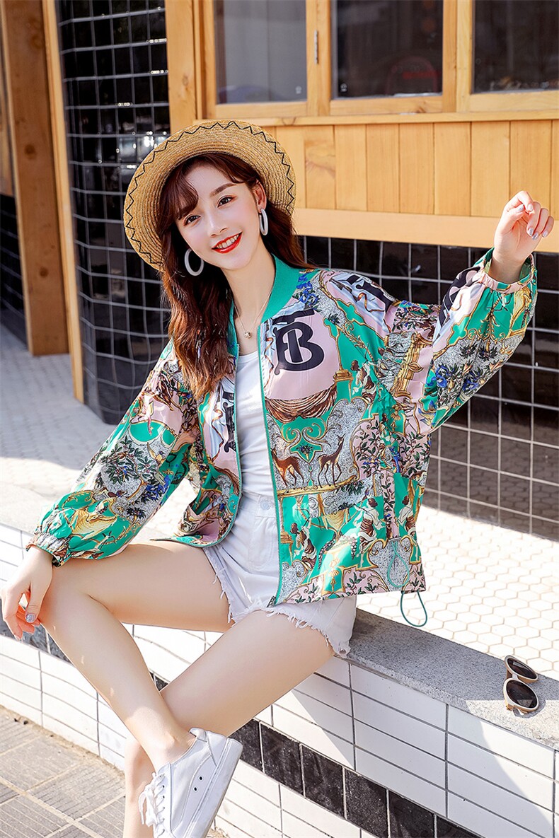 2021年夏季潮流舒适时尚个性防晒衣长袖短款直筒,女装短外套,贵人树