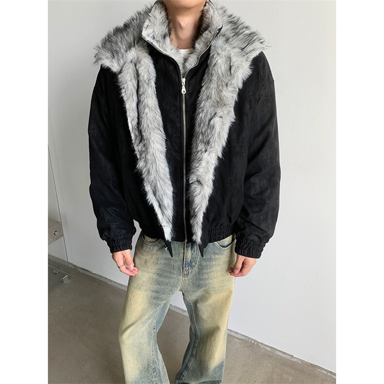 有货DM8224-批138原版狼王座山雕美式假两件棉服,男装棉衣,星座603-2
