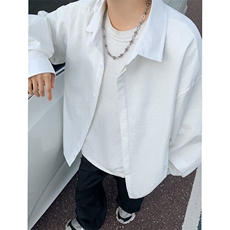 ！2025春季新款男士纯色长袖衬衣简约白衬衫CS06特P35，男装衬衫，电商B220