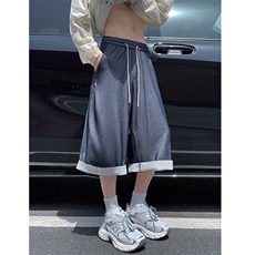 夏季新款潮牌仿天丝牛仔高级感冰丝垂感休闲七分裤男2560特P31，男装休闲裤，电商C305A