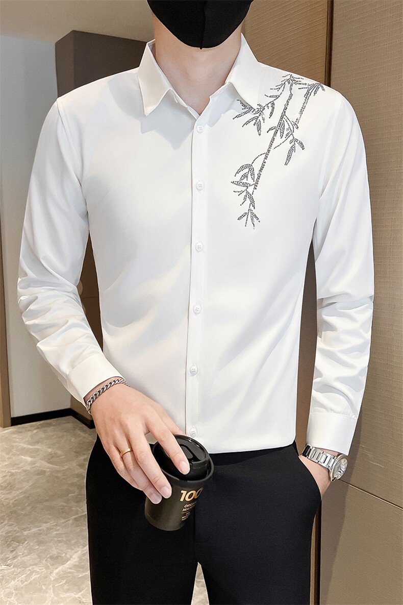 黑秋冬男士烫砖社会小伙店主风长袖衬衫301A-1/CS601/P58,男装衬衫,星座301A-1