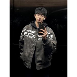 706-1-JK503-P75 现货  春季港风男士廓形垫肩立挺美式夹克外套潮图片