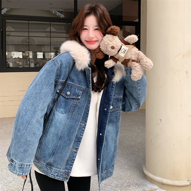 6976数据款现货大货已出90绒毛领可拆连帽牛仔羽绒P295-K438,女装羽绒服,2D034
