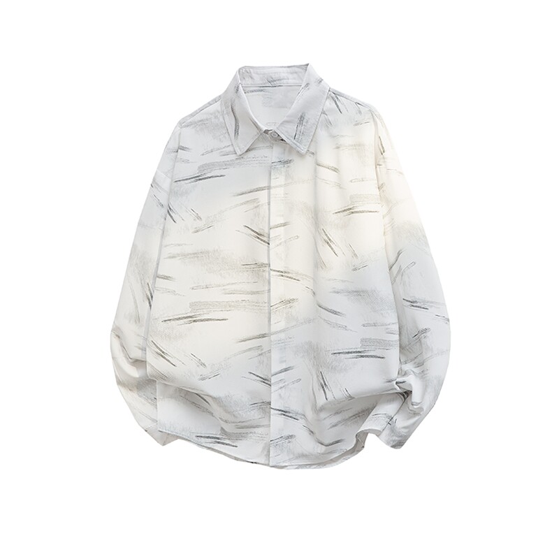 男士夏季冰丝透气速干透气长袖衬衫美式宽松扎染双门禁西装衬衫，男装西服套装，电商B319