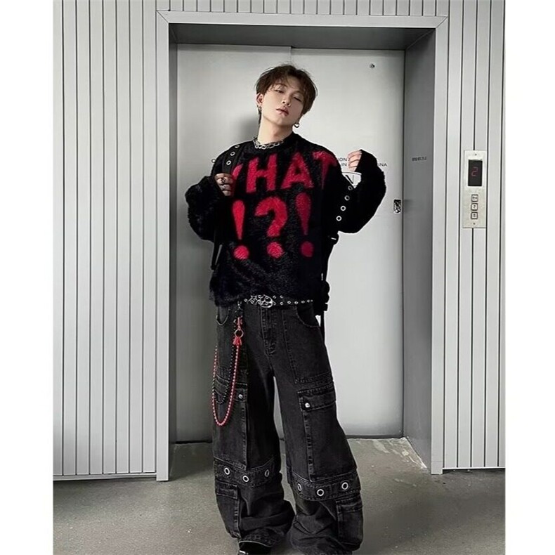 网络图现货马海毛情侣外套潮牌欧美街头针织衫RM521-P70,男装针织衫/毛衣,星座1005-4