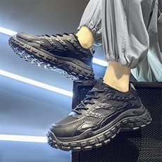 男鞋2024春季新款透气黑色休闲运动老爹男士劳保鞋男潮鞋，男鞋休闲鞋，电商A223