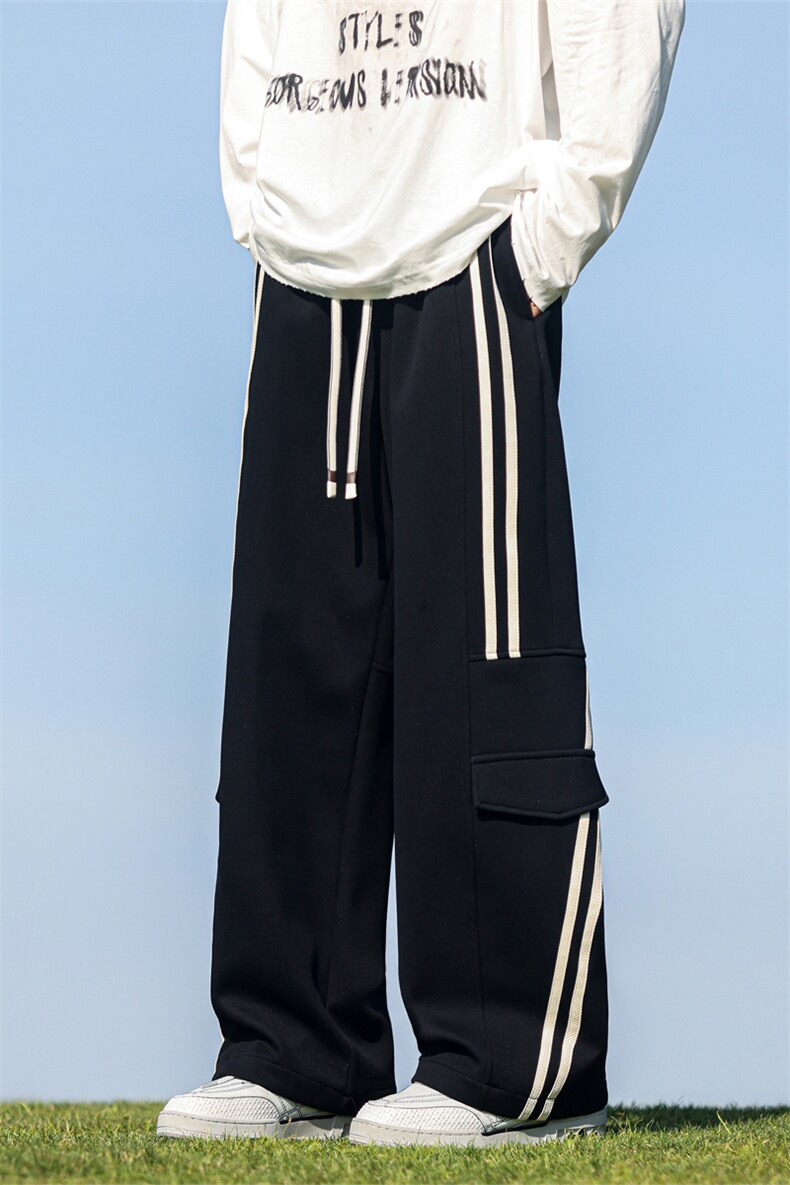 春夏新款针织面料直筒拖地卫裤运动休闲裤子男8335-P55控78,男装休闲裤,电商C305A