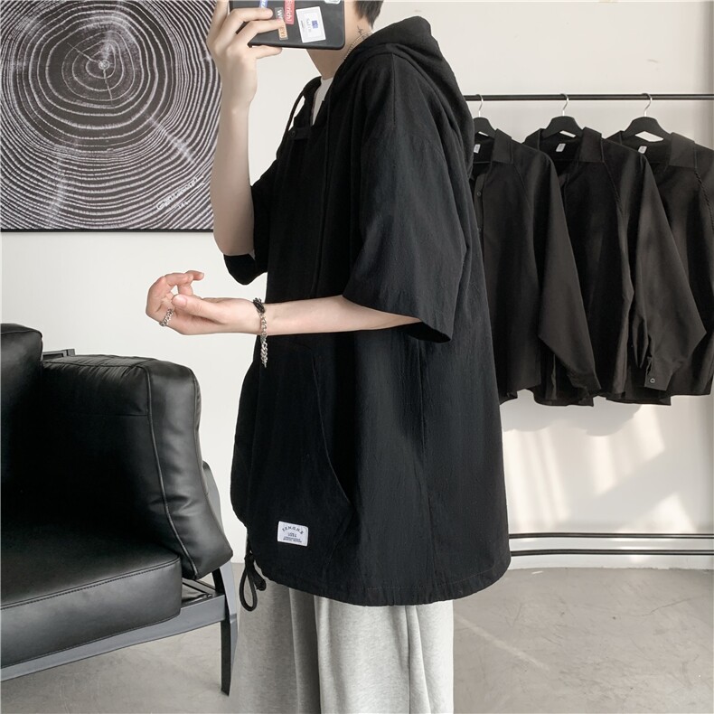 短袖连帽T恤W1683P35控49,男装T恤,星座1018-3