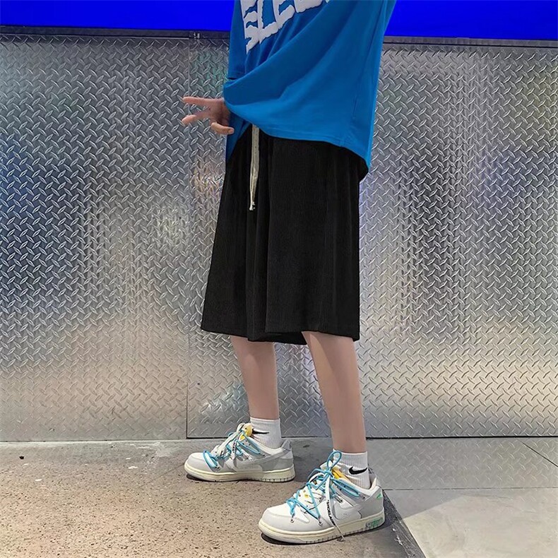 运动裤直筒百搭时尚潮牌男潮夏季宽松压褶冰丝短裤GD02P24,男装休闲裤,星座1116-2