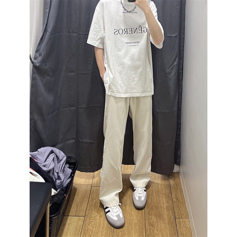 美式高街 hiphop冰丝微喇弯刀休闲西裤裤货号K2427P55图片
