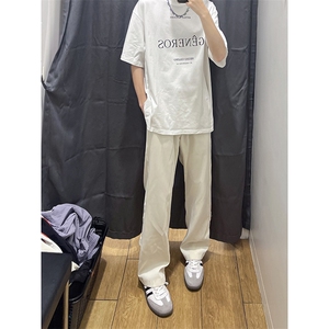 美式高街 hiphop冰丝微喇弯刀休闲西裤裤货号K2427P55图片