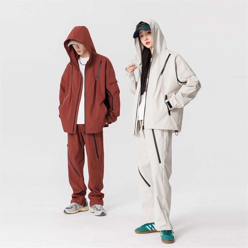 现货三防二开情侣冲锋衣套装户外登山服DSA157B-TZ562-P120可分拆图片