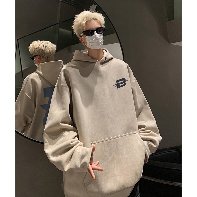 抖音得物供货提供视频秋冬重磅美式麂皮绒连帽卫衣JLM17,男装卫衣,电商A486