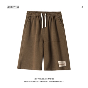 夏季纯色简约休闲潮牌绣标时尚透气直筒裤XD1721特批35图片