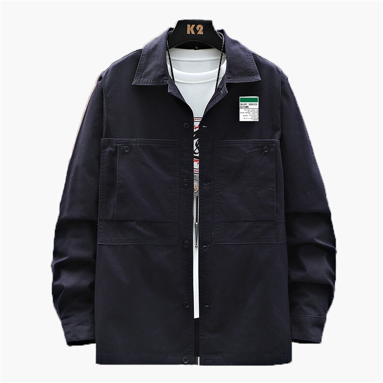 衬衣男新款纯棉工装翻领休闲时尚长袖衬衫XZ310B-3-CY806-P58,男装衬衫,星座310B-3