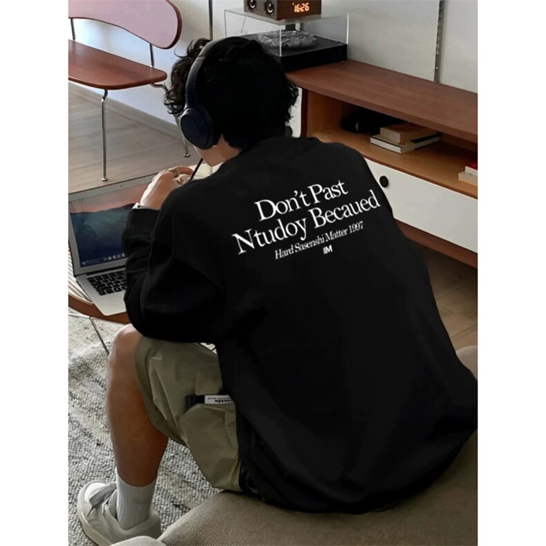 字母印花卫衣男秋冬季美式潮牌加绒加厚连帽宽松休闲打底长袖T恤,男装卫衣,星座809A(原222-1)