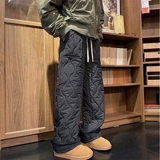 抖音品质冬季潮流情侣葫芦格宽松休闲保暖棉裤B315-K866-p55控78，男装棉衣，电商B315