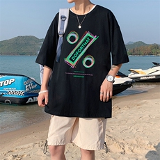 DX17171-P20纯棉短袖t恤男大码半袖打底衫宽松体恤衫港风，男装T恤，电商A040