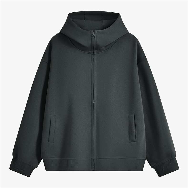重磅全棉420克boxy短款连帽卫衣双拉链开衫外套男RH5359-P65,女装短外套,星座610B-1