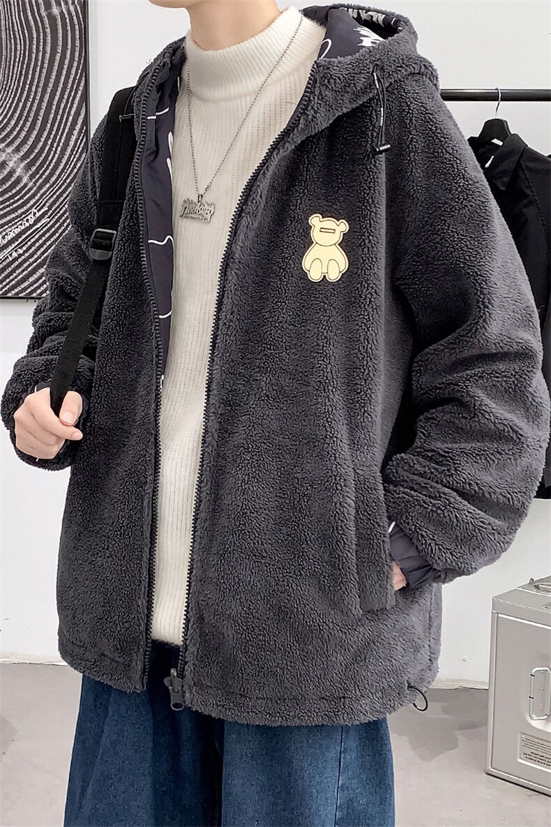 冬季青少年羊羔绒加厚棉衣休闲两面穿外套男女8830-P115控价138,男装棉衣,电商A441-1