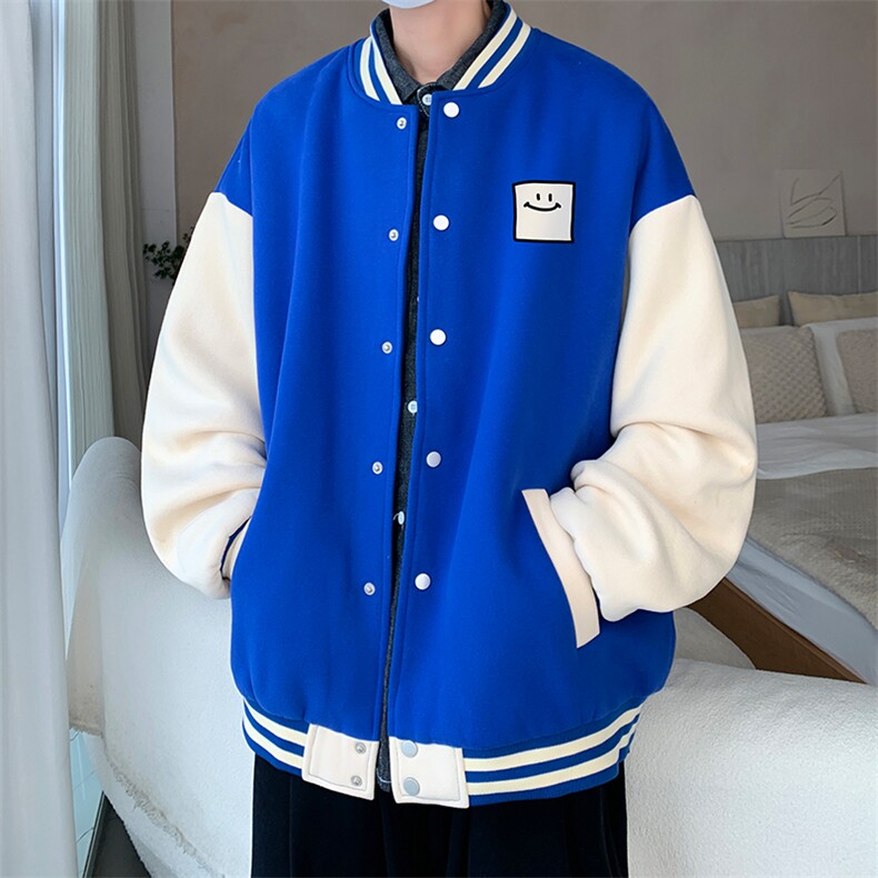 摇粒绒棒球服男大码开衫卫衣男夹克BF86316-P65,男装夹克,电商A040