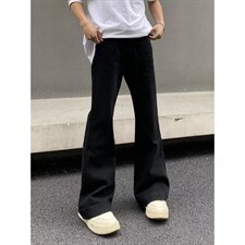 水洗弯刀直筒微喇牛仔裤美式休闲痞帅裤子阔腿裤K70556-2-P35网图，男装牛仔裤，电商B245