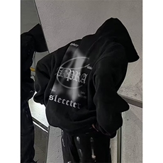 山东即墨连帽卫衣男春秋款美式高街复古潮牌青少年痞帅暗黑系外套，男装卫衣，星座506