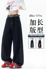 加长版裤子男高个子拼接卷边格子188cm110牛仔裤KZ011P55，男装牛仔裤，电商B312