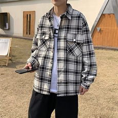 小香风夹克外套男士韩版潮流帅百搭格子2025春季ins上衣W6343-P51，男装夹克，星座412-2
