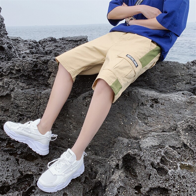 男士短裤潮牌ins潮流五分裤夏款宽松工装休闲运动中裤子S502,男装休闲裤,星座509