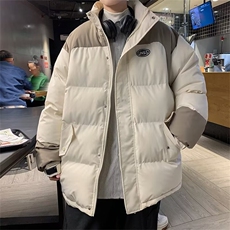 棉服男韩版潮流拼色高街帅气加厚2024冬季新款ins棉衣MF167-P82，男装棉衣，星座412-3